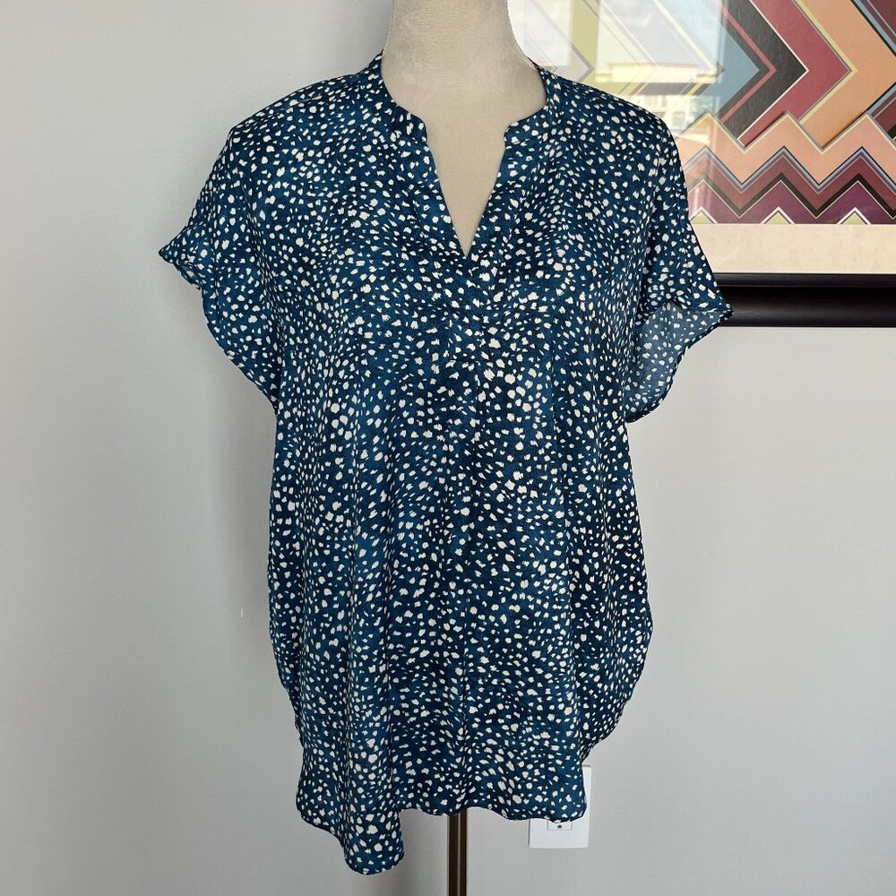 Carolina Belle Blue Silky Cap Sleeve Top L